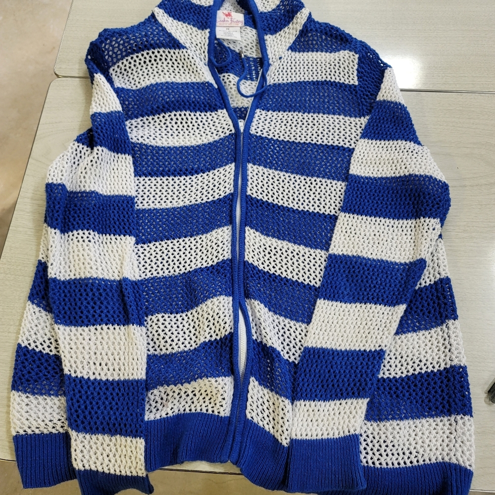 Vintage Quacker Factory Netted Stripped Sweater